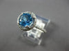 1.97CT DIAMOND & AAA BLUE TOPAZ 14KT WHITE GOLD 3D ROUND HALO ENGAGEMENT RING