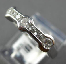 .35CT DIAMOND 14K WIHITE GOLD SEMI BEZEL 7 STONE ROUND WEDDDING ANNIVERSARY RING