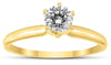 ESTATE .40CT DIAMOND 14KT YELLOW GOLD 3D ROUND SOLITAIRE 4 PRONG ENGAGEMENT RING