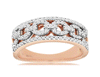 .55CT DIAMOND 14KT WHITE ROSE GOLD LOVE KNOT LINK SEMI ETERNITY ANNIVERSARY RING
