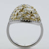 EXTRA LARGE 2.40CT WHITE & FANCY YELLOW DIAMOND 18K 2 TONE GOLD CLUSTER FUN RING