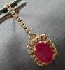 1.20CT DIAMOND & AAA RUBY 14K ROSE GOLD OVAL & ROUND SQUARE FUN HANGING EARRINGS