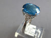2.72CT DIAMOND & AAA BLUE TOPAZ 14KT WHITE GOLD CUSHION & ROUND GEOMETRICAL RING