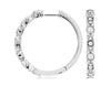 .39CT DIAMOND 14KT WHITE GOLD 3D FILIGREE MILGRAIN HOOP HUGGIE HANGING EARRINGS