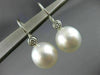 ESTATE LARGE .20CT DIAMOND & AAA SOUTH SEA PEARL 18K WHITE GOLD HANGING EARRINGS