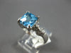 1.99CT DIAMOND & AAA BLUE TOPAZ 14KT WHITE GOLD CUSHION & ROUND FRIENDSHIP RING