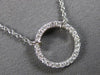 ESTATE .10CT DIAMOND 18KT WHITE GOLD 3D CLASSIC CIRCLE OF LIFE LOVE NECKLACE