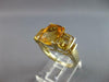 LARGE 8.26CT AAA EF CITRINE 14KT YELLOW GOLD 3D CUSHION 3 STONE FUN RING #27545