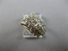 LARGE .90CT DIAMOND 14KT WHITE GOLD CLUSTER 3 ROW DIAGONAL FUN ANNIVERSARY RING