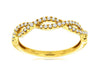 ESTATE .20CT DIAMOND 14KT YELLOW GOLD 3D TWO ROW INFINITY CRISS CROSS LOVE RING
