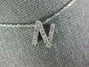 ESTATE .17CT DIAMOND 14KT WHITE GOLD 3D PAVE "N" INITIAL FLOATING PENDANT #212