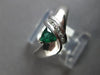 .43CT DIAMOND & AAA EMERALD 14K WHITE GOLD TRILLION & ROUND CRISS CROSS FUN RING