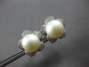 LARGE .80CT DIAMOND & AAA SOUTH SEA PEARL 18K WHITE GOLD FLOWER CLIP ON EARRINGS