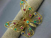 ESTATE LARGE 2.0CT AAA MULTI GEM 14K YELLOW GOLD 3D CLASSIC BUTTERFLY PIN BROOCH