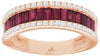 1.81CT DIAMOND & AAA RUBY 14KT ROSE GOLD BAGUETTE & ROUND 3 ROW ANNIVERSARY RING