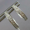 ESTATE .33CT DIAMOND 14K WHITE GOLD CLASSIC ROUND FILIGREE HOOP HANGING EARRINGS
