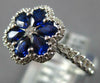 1.42CT DIAMOND & AAA SAPPHIRE 18KT WHITE GOLD 3D PEAR SHAPE & ROUND FLOWER RING