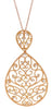 LARGE .41CT DIAMOND 18KT YELLOW GOLD OPEN FILIGREE MULTI HEART FLOATING PENDANT