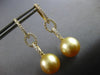 LARGE .84CT DIAMOND & AAA GOLDEN SOUTH SEA PEARL 18K WHITE GOLD HANGING EARRINGS