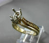 Antique 14K White & Yellow Gold Semi Mount Wedding Anniversary Band Set