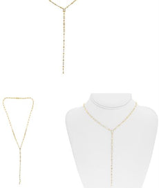 1.32CT DIAMOND 14K YELLOW GOLD ROUND & BAGUETTE SQUARE BY THE YARD LOVE NECKLACE