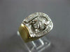 WIDE .85CT DIAMOND 14K 2 TONE GOLD LUCKY SIDEWAYS HORSESHOE SOLITAIRE MENS RING
