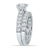 ESTATE 2.5CT DIAMOND 14K WHITE GOLD 3D CLASSIC ROUND ENGAGEMENT WEDDING RING SET
