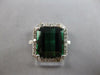 LARGE 5.75CT DIAMOND & AAA GREEN TOURMALINE 14KT WHITE GOLD HALO ENGAGEMENT RING