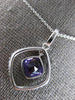 1.55CT DIAMOND & AAA AMETHYST 14KT WHITE GOLD CUSHION & ROUND FLOATING PENDANT