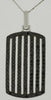 LARGE 2.2CT BLACK DIAMOND 14KT WHITE GOLD RECTANGULAR MULTI ROW FLOATING PENDANT
