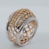 LARGE 2.04CT WHITE & FANCY YELLOW DIAMOND 18KT 2 TONE GOLD 3D ANNIVERSARY RING