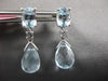 4.28CT AAA AQUAMARINE 18K WHITE GOLD MULTI SHAPE TEAR DROP FUN HANGING EARRINGS