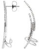 ESTATE .50CT DIAMOND 14KT WHITE GOLD 3D CLASSIC MULTI BAR EAR CLIMBER EARRINGS