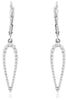 .50CT DIAMOND 14KT WHITE GOLD 3D GRADUATING TEAR DROP LEVERBACK HANGING EARRINGS