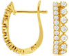 .54CT DIAMOND 14KT YELLOW GOLD 2 ROW FILIGREE LEVERBACK HUGGIE HANGING EARRINGS