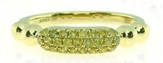 .35CT FANCY YELLOW DIAMOND 18KT YELLOW GOLD 3D PAVE 3 ROW MULTI BEAD FUN RING