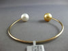 AAA WHITE & GOLDEN SOUTH SEA PEARL 14K YELLOW GOLD FLEXIBLE CUFF BANGLE BRACELET
