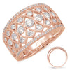 ESTATE LARGE .99CT DIAMOND 14KT ROSE GOLD CLASSIC FILIGREE FLORAL LOVE RING