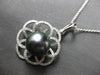 LARGE .73CT DIAMOND & AAA TAHITIAN PEARL 18KT WHITE GOLD FLOWER FLOATING PENDANT