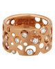 ESTATE LARGE .35CT DIAMOND 18KT ROSE GOLD 3D ETOILE FUN WEDDING ANNIVERSARY RING