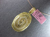 ESTATE LARGE .45CT DIAMOND 18KT YELLOW GOLD 3D OVAL HANDCRAFTED FLOATING PENDANT