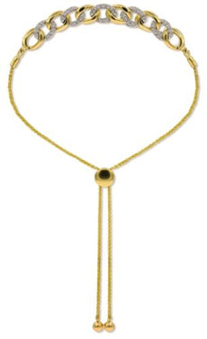 .38CT DIAMOND 14K YELLOW GOLD 3D CLASSIC CUBAN LINK ADJUSTABLE FUN LOVE BRACELET