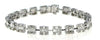 4.21CT DIAMOND 18KT WHITE GOLD ROUND & BAGUETTE SQUARE BY THE YARD FUN BRACELET