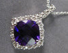 1.46CT DIAMOND & AAA AMETHYST 14KT WHITE GOLD CUSHION & ROUND FLOATING PENDANT