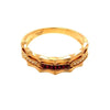 ESTATE .14CT DIAMOND & AAA RUBY 18KT YELLOW GOLD 3D CLASSIC BAMBOO FUN RING