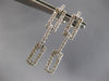 ESTATE .97CT DIAMOND 14KT WHITE GOLD CLASSIC RECTANGULAR LINK HANGING EARRINGS