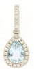 .78CT DIAMOND & AAA AQUAMARINE 14K YELLOW GOLD PEAR SHAPE ROUND FLOATING PENDANT
