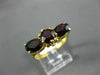 ANTIQUE WIDE 2.60CT AAA GARNET 18KT YELLOW GOLD THREE STONE FILIGREE RING #22641