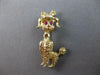 ESTATE .08CT AAA RUBY 14KT YELLOW GOLD HANDCRAFTED HAPPY DOG BROOCH PIN #27607