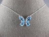 2.65CT DIAMOND & AAA BLUE TOPAZ 14KT WHITE GOLD MULTI SHAPE BUTTERFLY NECKLACE